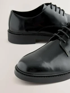 Outlet Next Hi-Shine Leather Derby Shoes Black