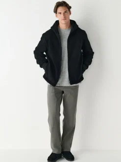 Discount Next Black Hooded Borg Fleece