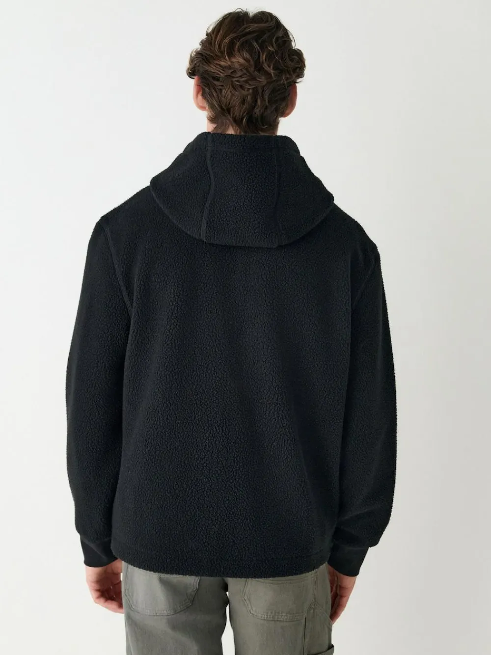 Discount Next Black Hooded Borg Fleece