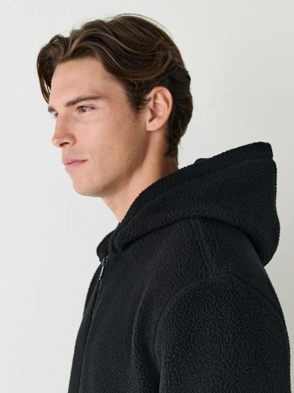 Discount Next Black Hooded Borg Fleece