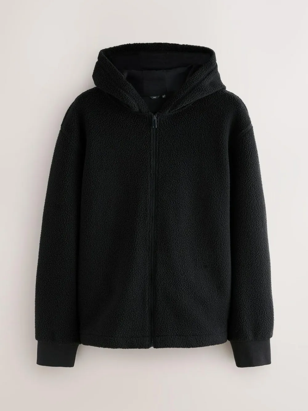 Discount Next Black Hooded Borg Fleece
