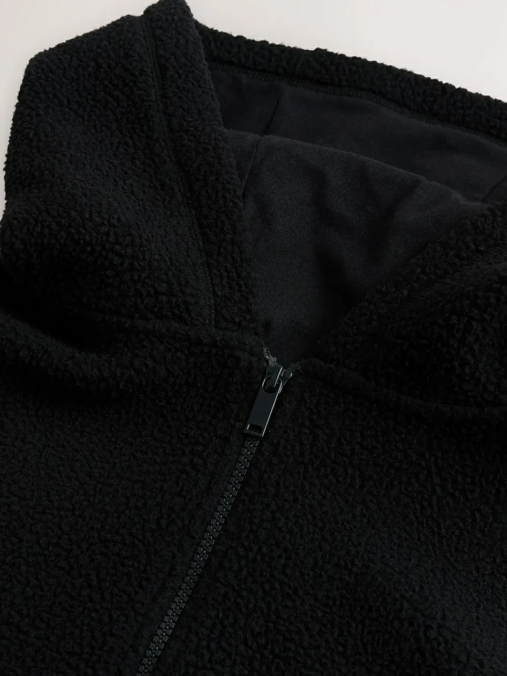 Discount Next Black Hooded Borg Fleece