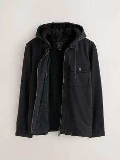 Next Hooded Borg Fleece Lined Shacket^ Sweatshirts & Hoodies|Sweatshirts & Hoodies