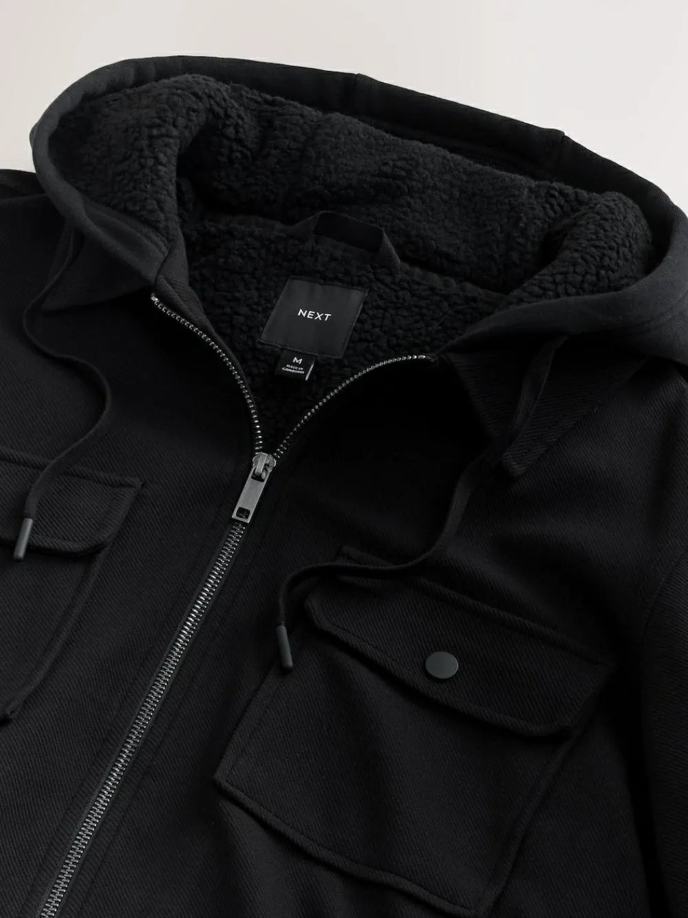 Next Hooded Borg Fleece Lined Shacket^ Sweatshirts & Hoodies|Sweatshirts & Hoodies