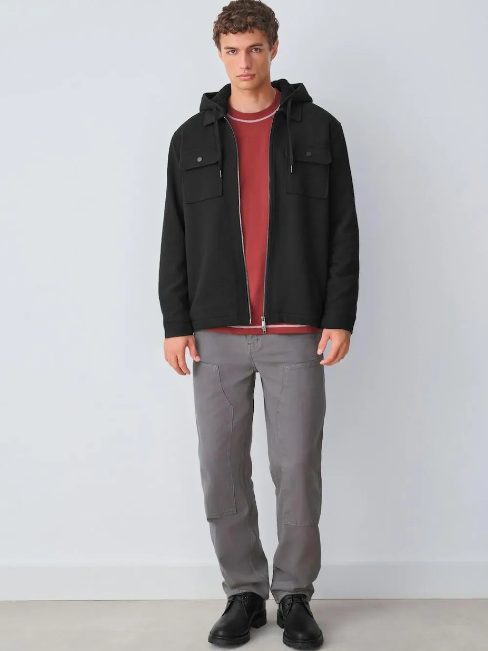 Next Hooded Borg Fleece Lined Shacket^ Sweatshirts & Hoodies|Sweatshirts & Hoodies