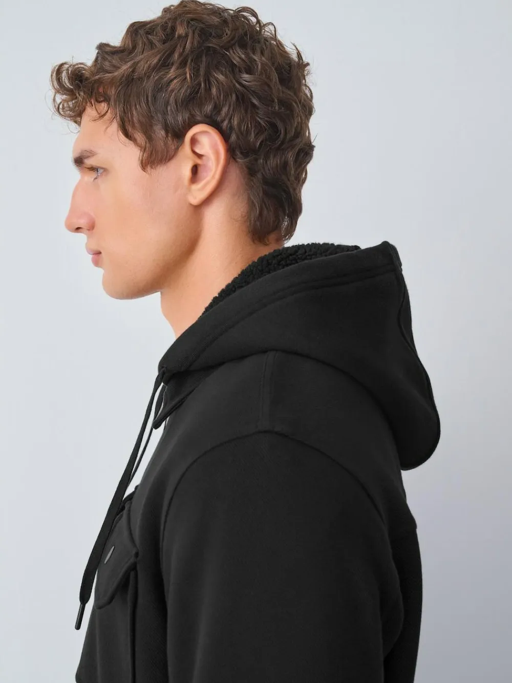 Next Hooded Borg Fleece Lined Shacket^ Sweatshirts & Hoodies|Sweatshirts & Hoodies