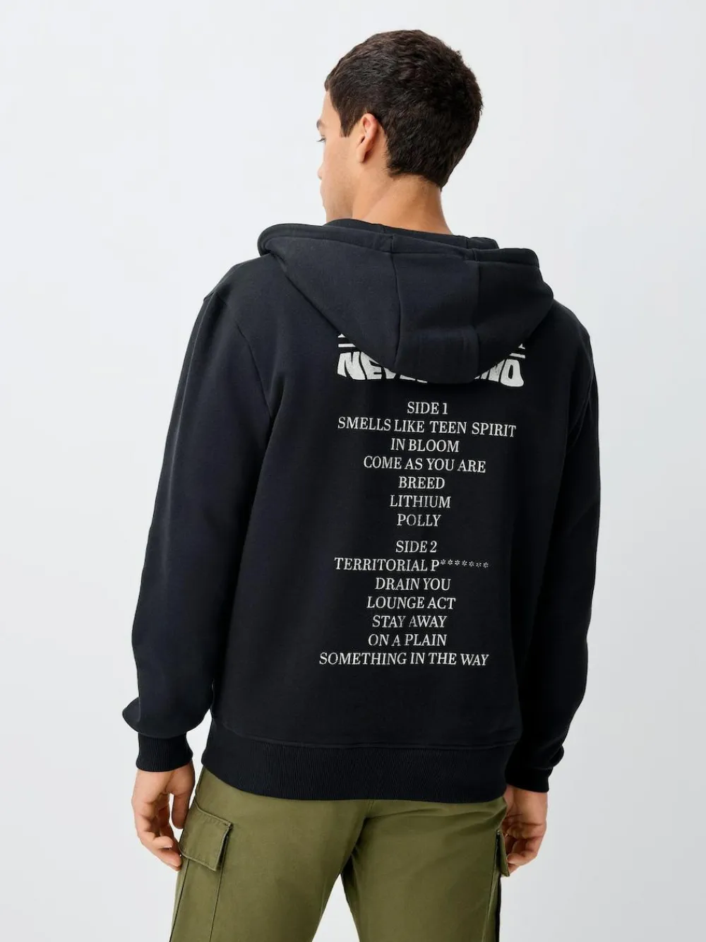 Discount Next Black Hooded Nirvana Licence Graphic Print Zip Through Hoodie