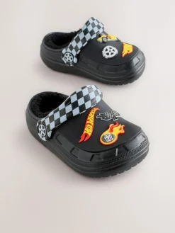 Next Black Hot Wheels Slipper Clogs^BOY Nightwear