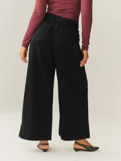 Next Black Hourglass High Rise Palazzo Wide Leg Jeans^Women Jeans|Jeans