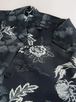 Next Black Japanese Style Print Short Sleeve Shirt^ Shirts