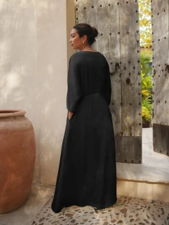 Best Next Jersey Kaftan Maxi Dress Black