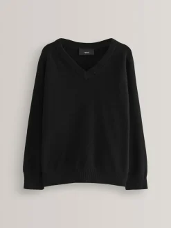 Next Black. Knitted V-Neck School Jumper (3-16yrs)^BOY Knitwear & Sweaters|Knitwear