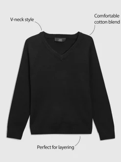 Next Black. Knitted V-Neck School Jumper (3-16yrs)^BOY Knitwear & Sweaters|Knitwear
