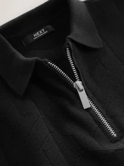 Next Knitted Zip Neck Polo Shirt (3-16yrs)^BOY Knitwear & Sweaters|Knitwear