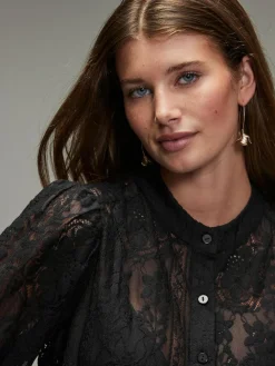 Hot Next Lace Half Sleeve Blouse Black