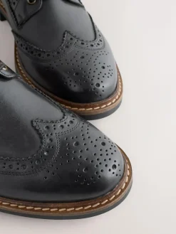 Discount Next Leather Brogue Boots Black