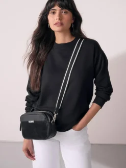 Next Black Leather Camera Bag