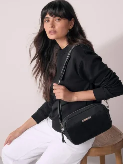 Next Black Leather Camera Bag