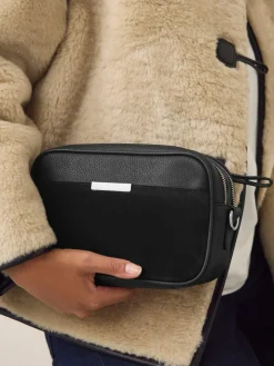 Next Black Leather Camera Bag