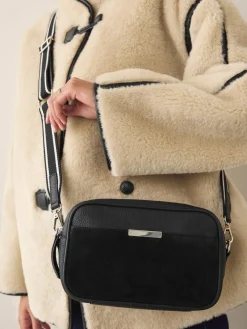 Next Black Leather Camera Bag