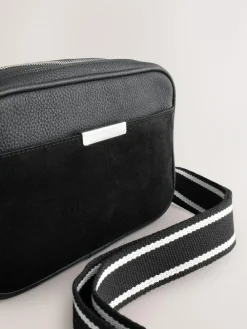 Next Black Leather Camera Bag