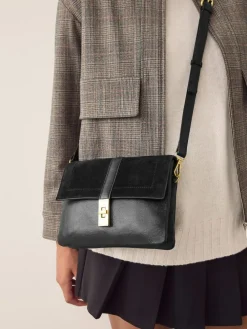 Next Leather Croc Effect Cross-Body Bag^Women Bags