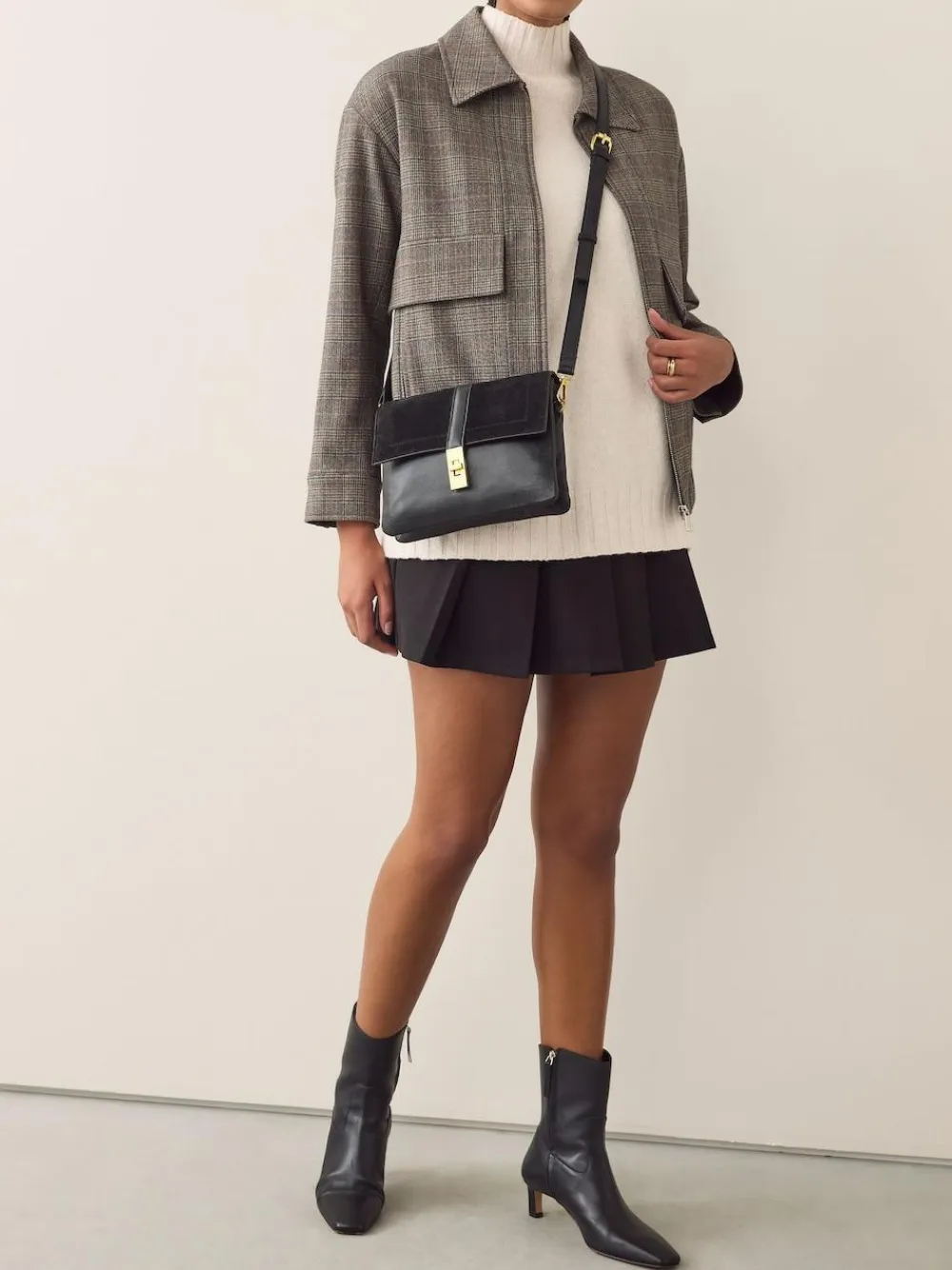 Next Leather Croc Effect Cross-Body Bag^Women Bags