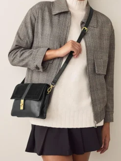 Next Leather Croc Effect Cross-Body Bag^Women Bags