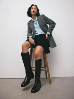 Hot Next Extra Wide Fit Forever Comfort® Flat Riding Boots Black Leather