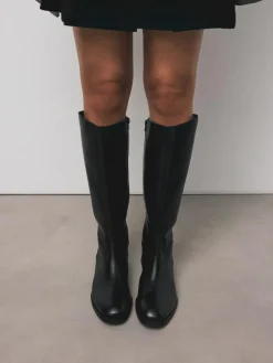 Hot Next Extra Wide Fit Forever Comfort® Flat Riding Boots Black Leather