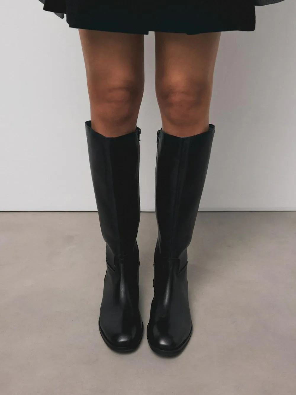 Hot Next Extra Wide Fit Forever Comfort® Flat Riding Boots Black Leather