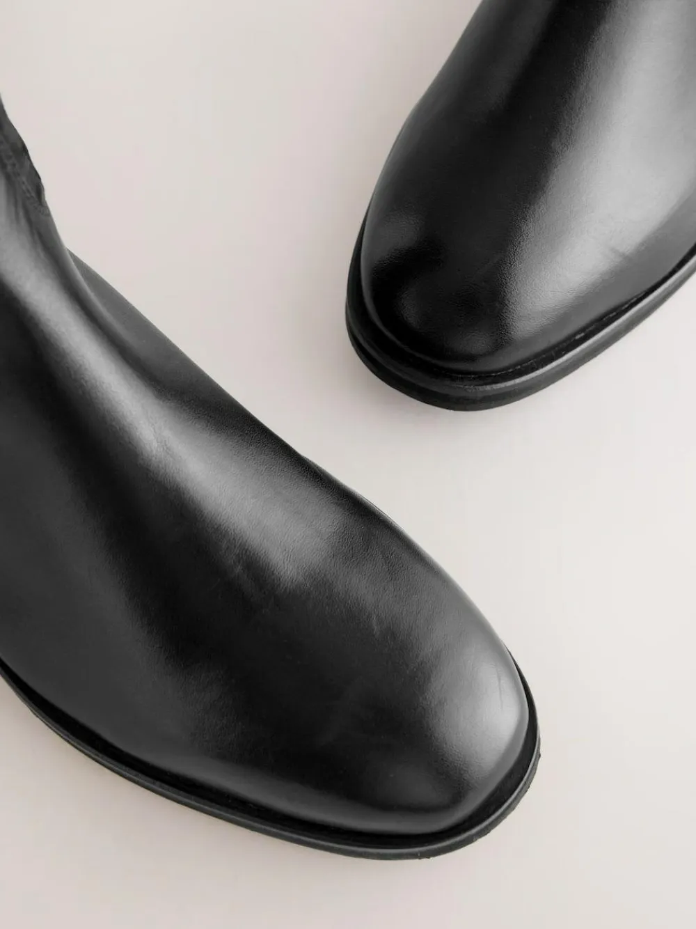 Hot Next Extra Wide Fit Forever Comfort® Flat Riding Boots Black Leather