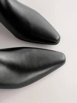 Sale Next Forever Comfort® Flat Chisel Toe Knee High Boots Black Leather