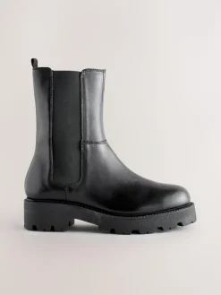 Sale Next Forever Comfort® Chunky Chelsea Boots Black Leather