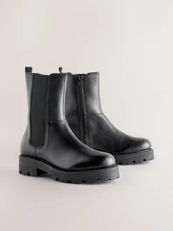 Sale Next Forever Comfort® Chunky Chelsea Boots Black Leather