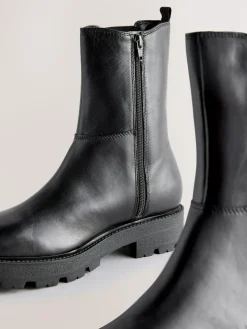 Sale Next Forever Comfort® Chunky Chelsea Boots Black Leather