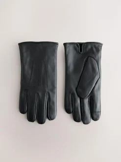 Next Black Leather Gloves^ Hats, Gloves & Scarves|Hats, Scarves & Gloves
