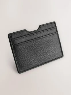 Next Black Leather Grainy Card Holder^ Wallets