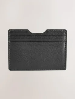 Next Black Leather Grainy Card Holder^ Wallets
