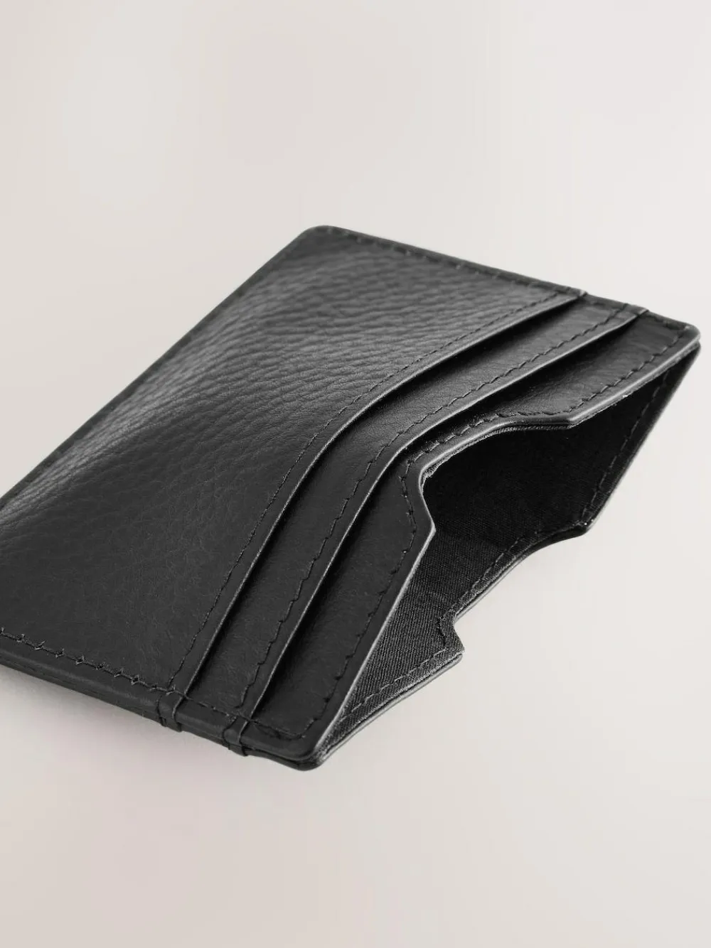 Next Black Leather Grainy Card Holder^ Wallets