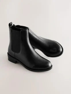 Clearance Next Black Leather Heeled Chelsea Boots