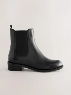 Clearance Next Black Leather Heeled Chelsea Boots