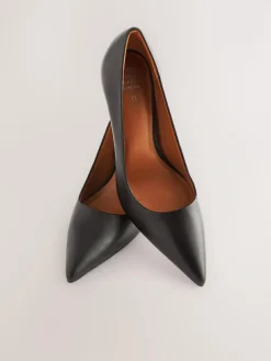 Next Leather Point Toe Court Shoes^Women Wide Fit & Extra Wide Fit|Heels