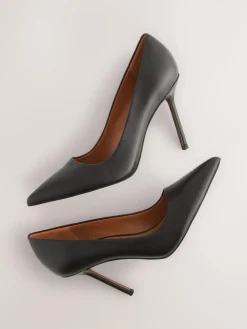 Next Leather Point Toe Court Shoes^Women Wide Fit & Extra Wide Fit|Heels