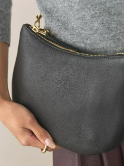 Clearance Next Leather Scoop Cross-Body Bag Black