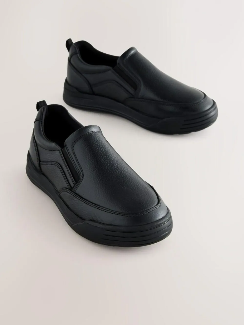 Next Black Leather Slip On School Loafers^BOY School Shoes|Boys Shoes