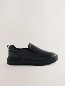 Next Black Leather Slip On School Loafers^BOY School Shoes|Boys Shoes