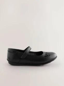 Next Black Leather Standard Fit (F) Mary Jane School Shoes^ Shoes
