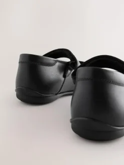 Next Black Leather Standard Fit (F) Mary Jane School Shoes^ Shoes
