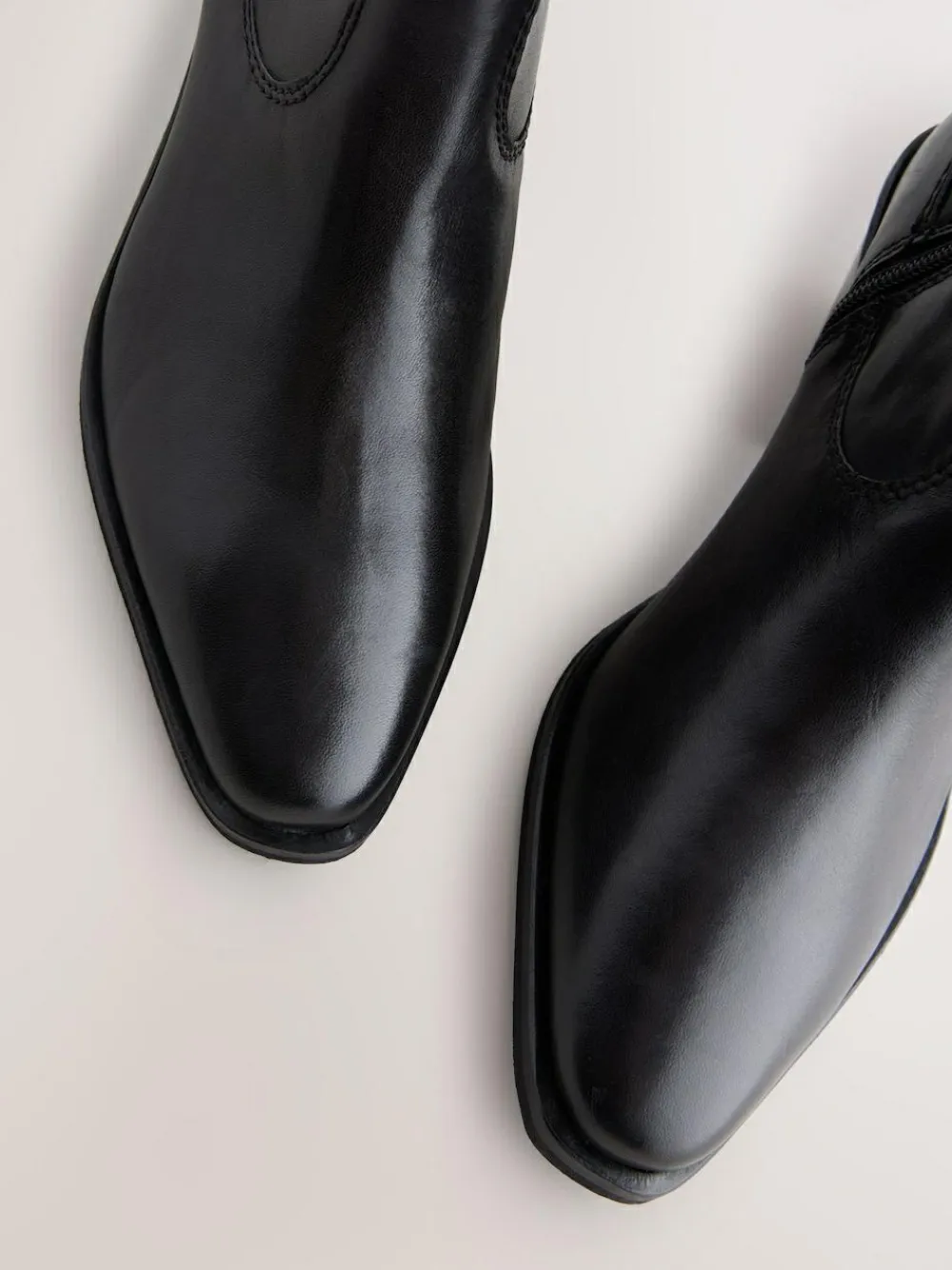 Clearance Next Standard/Wide Fit Cowboy Block Heel Ankle Boots Black Leather